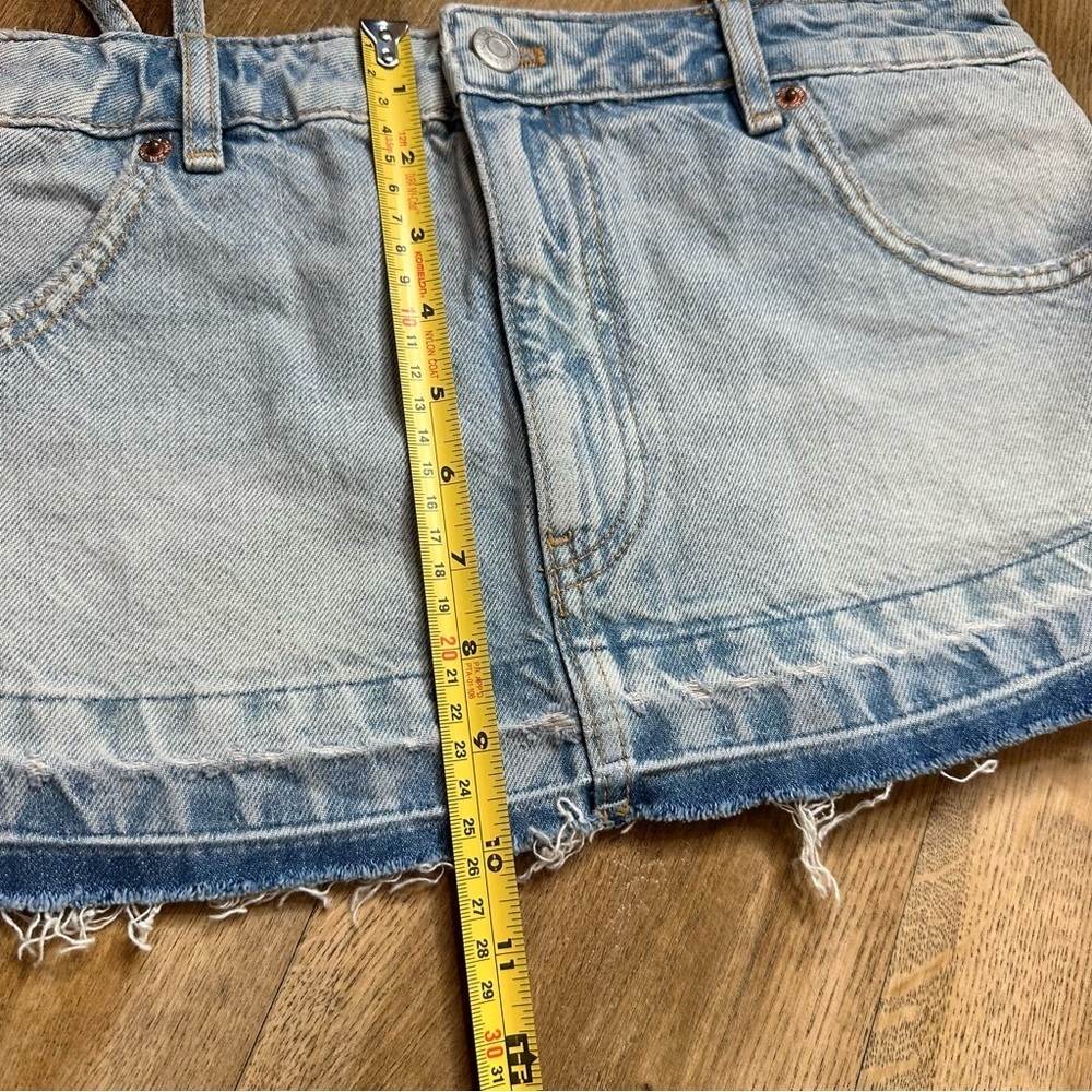 ZARA Denim Skirt Effect Crop Top Size XSmall - Picture 10 of 12